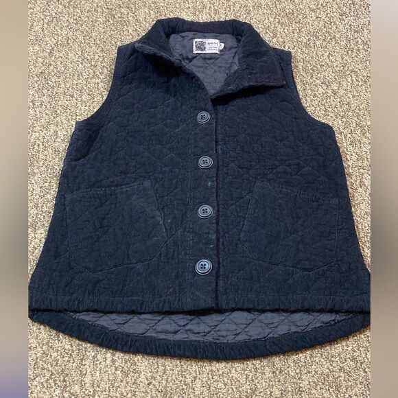 Habitat Clothes To Live In Women Jacket Vest Black Size SM 100% Cotton Courduroy - Picture 4 of 16